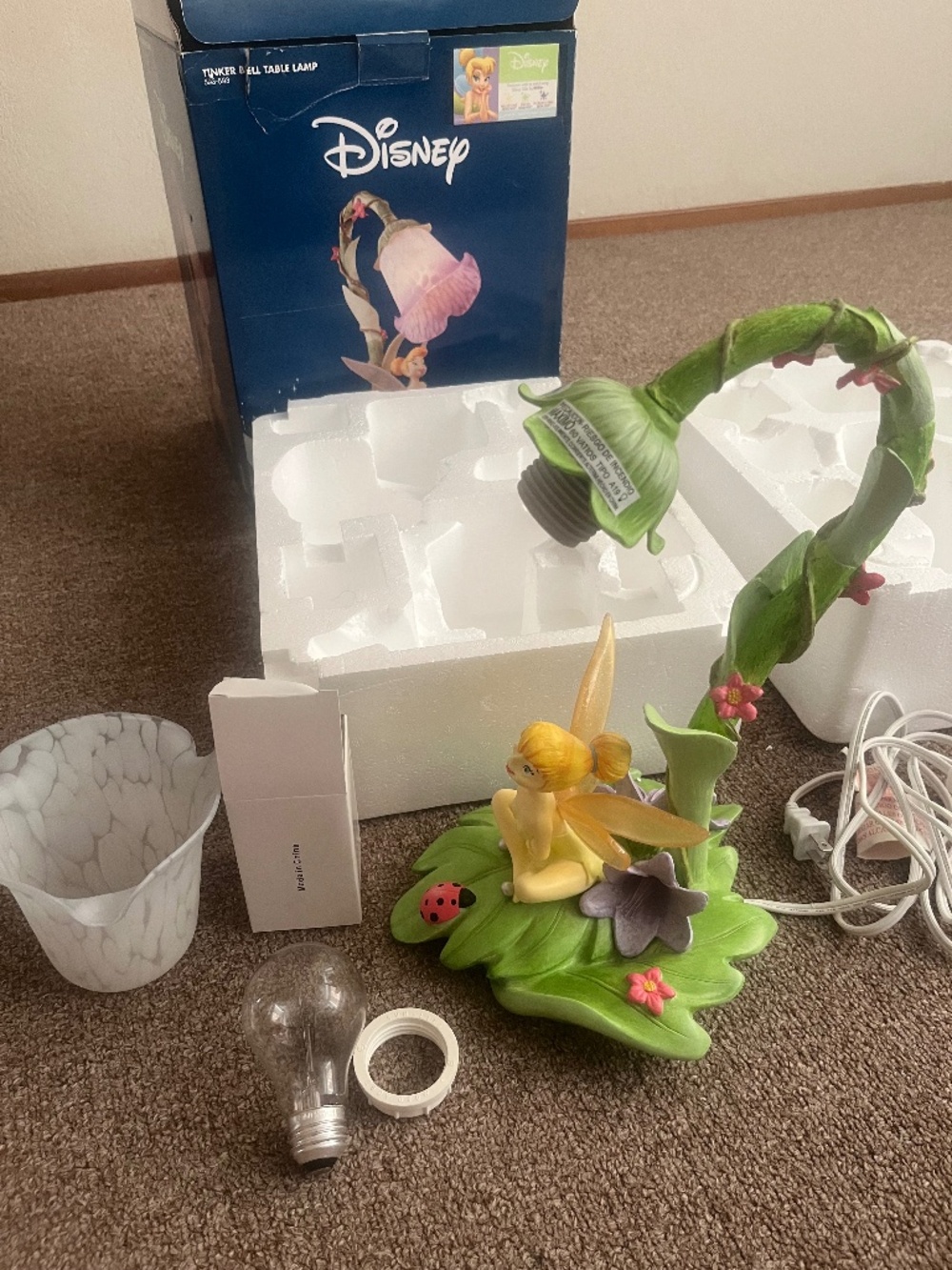 Vintage tinker bell lamp